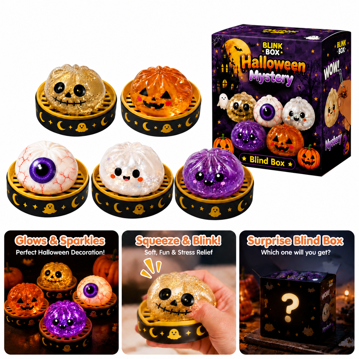 š„Last Day 49% offš„Halloween Dumpling Squishy - Mystery Blind Box