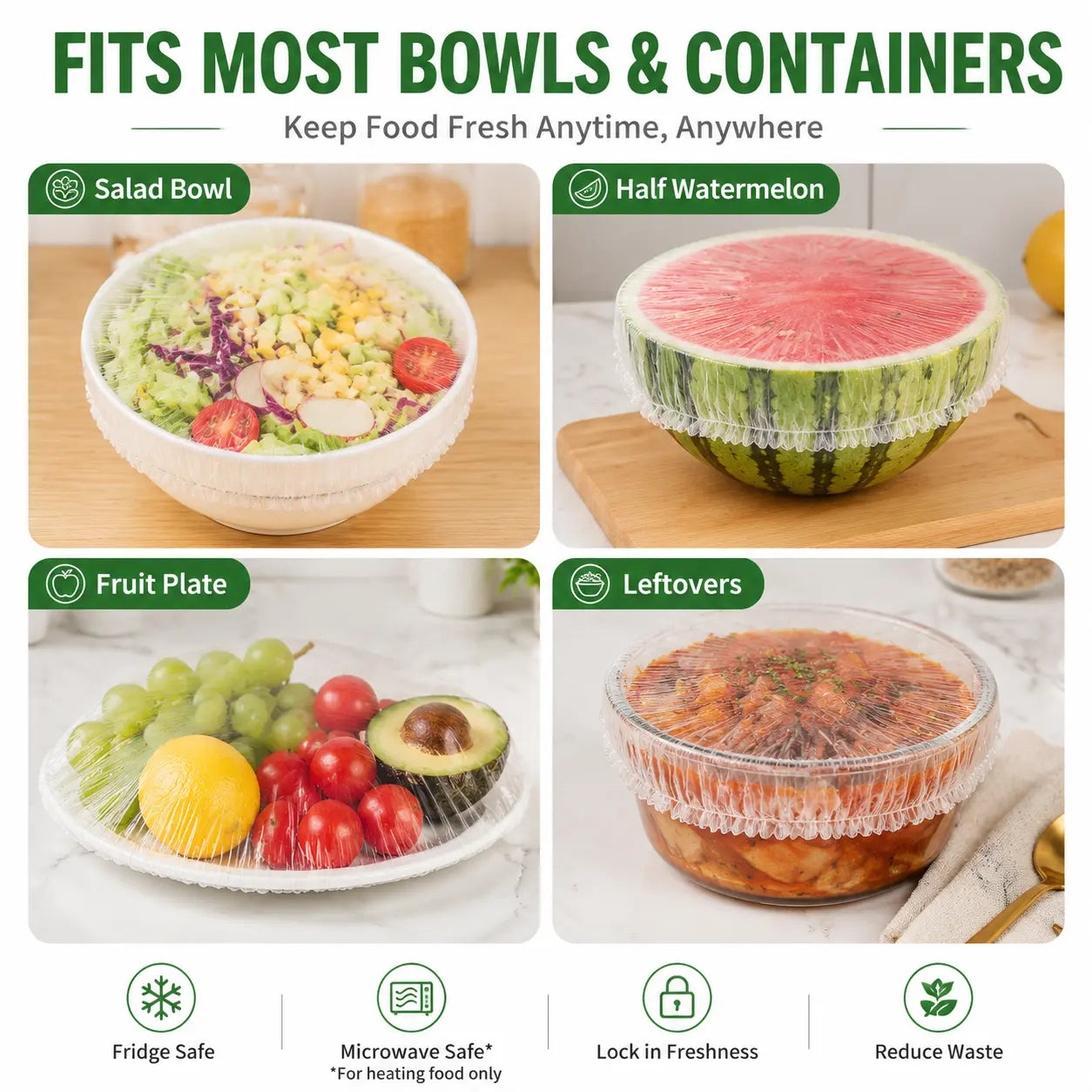 🎁 BUY 1 GET 1 FREE 🎁— Stretch Food Covers | Freshness in Seconds, No Cling-Wrap Hassle