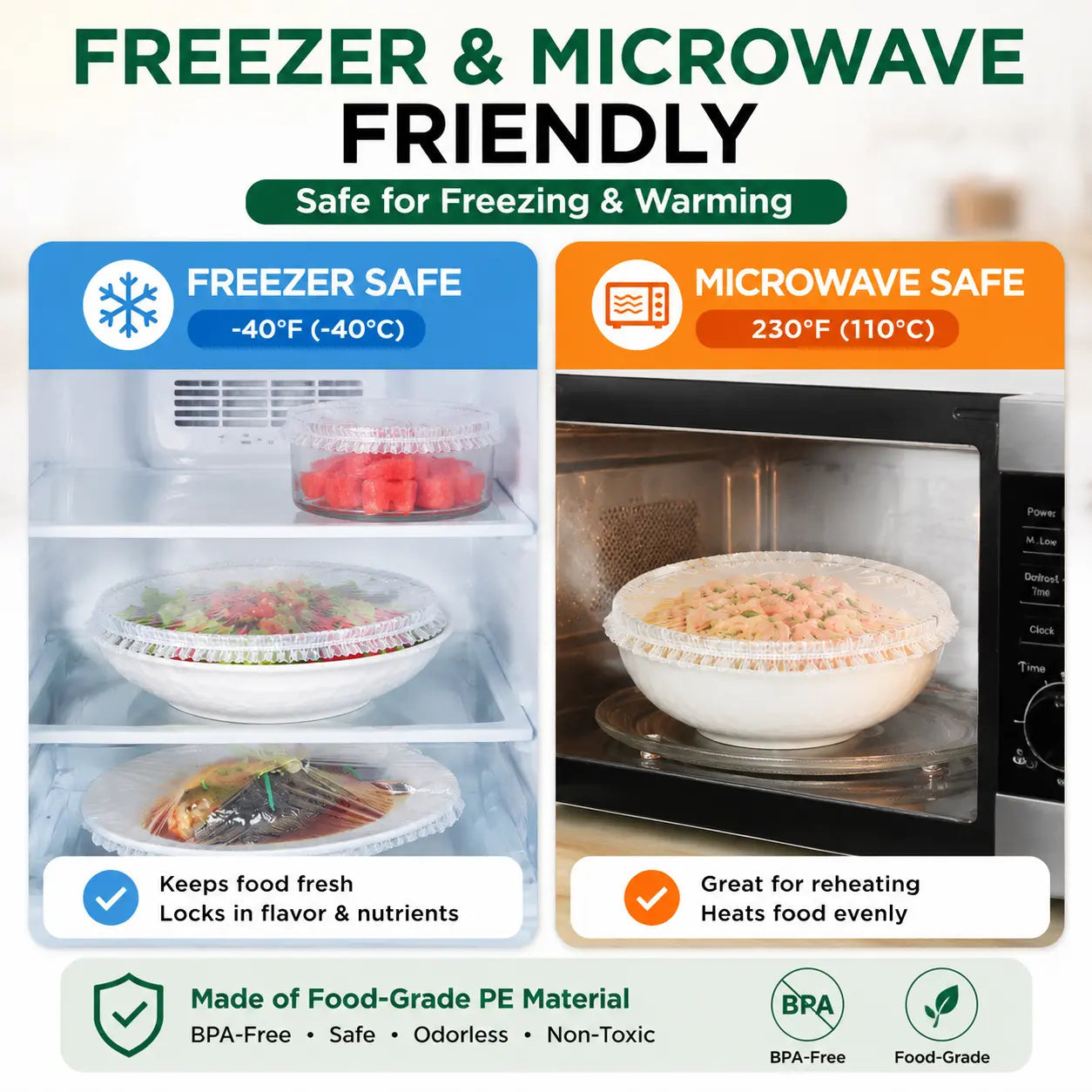 🎁 BUY 1 GET 1 FREE 🎁— Stretch Food Covers | Freshness in Seconds, No Cling-Wrap Hassle
