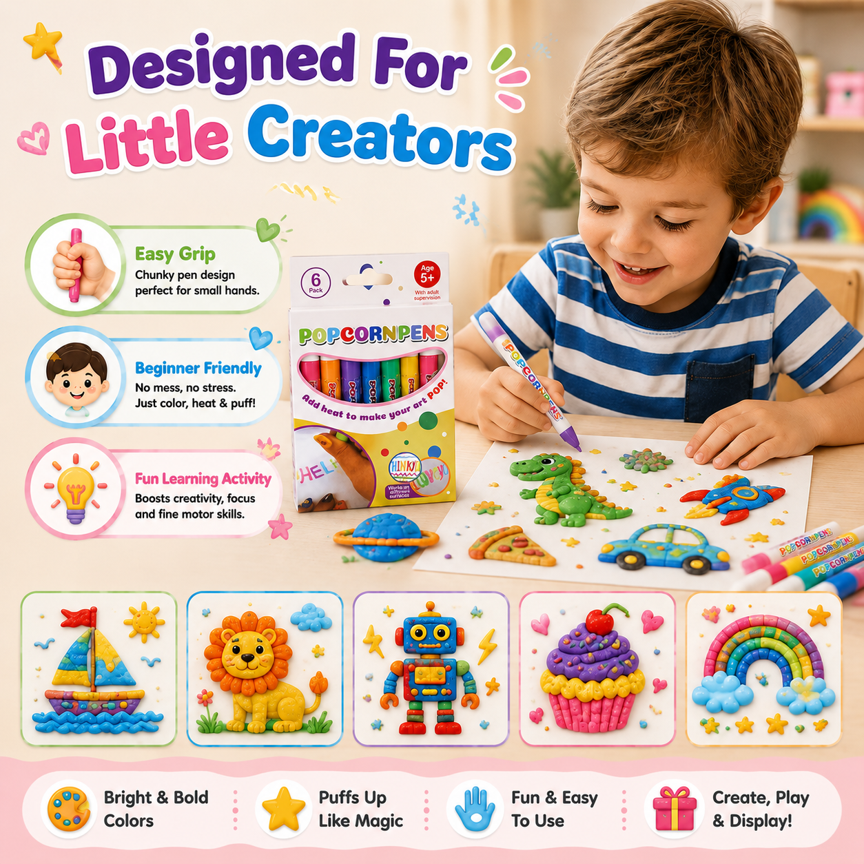 🔥LAST DAY BUY 1 GET 1 FREE🔥Magic Puffy Pens for Kids - 3D Creative Drawing Art Set