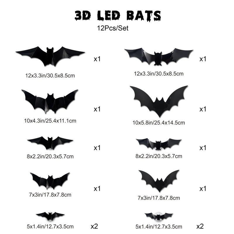 🔥LAST DAY BUY 6 GET 6 FREE-EACH＄1.9🔥3D Bat LED Wall Light, Halloween Decor👻