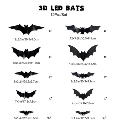 🔥LAST DAY BUY 6 GET 6 FREE-EACH＄1.9🔥3D Bat LED Wall Light, Halloween Decor👻