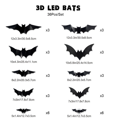 🔥LAST DAY BUY 6 GET 6 FREE-EACH＄1.9🔥3D Bat LED Wall Light, Halloween Decor👻