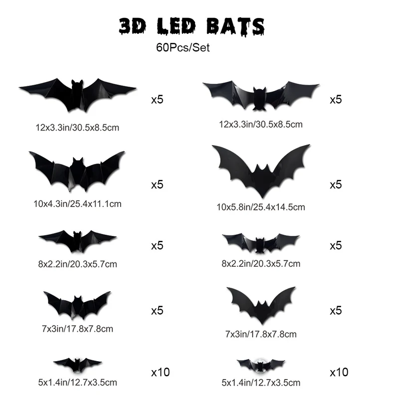🔥LAST DAY BUY 6 GET 6 FREE-EACH＄1.9🔥3D Bat LED Wall Light, Halloween Decor👻