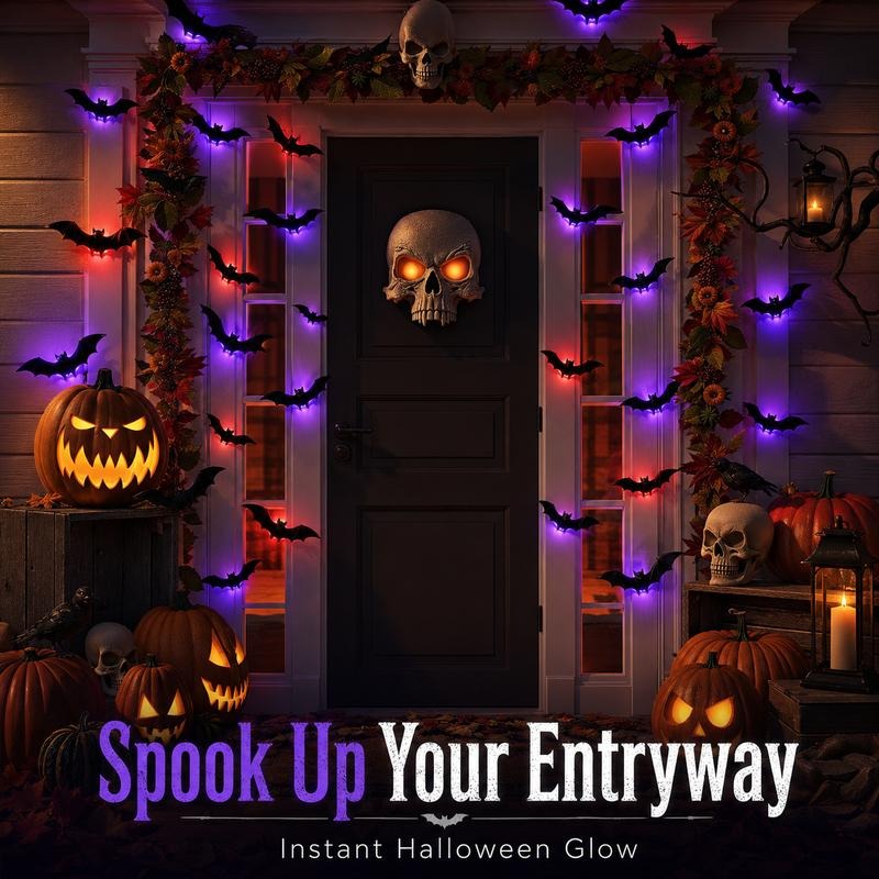 🔥LAST DAY BUY 6 GET 6 FREE-EACH＄1.9🔥3D Bat LED Wall Light, Halloween Decor👻