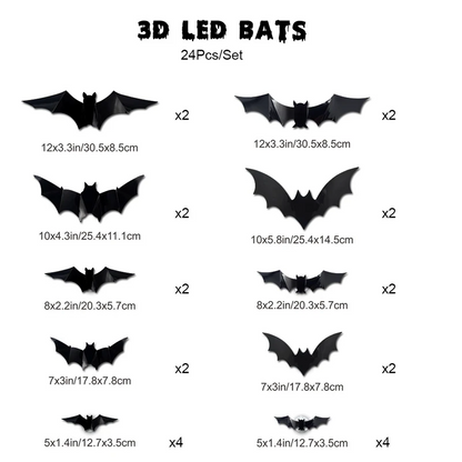 🔥LAST DAY BUY 6 GET 6 FREE-EACH＄1.9🔥3D Bat LED Wall Light, Halloween Decor👻